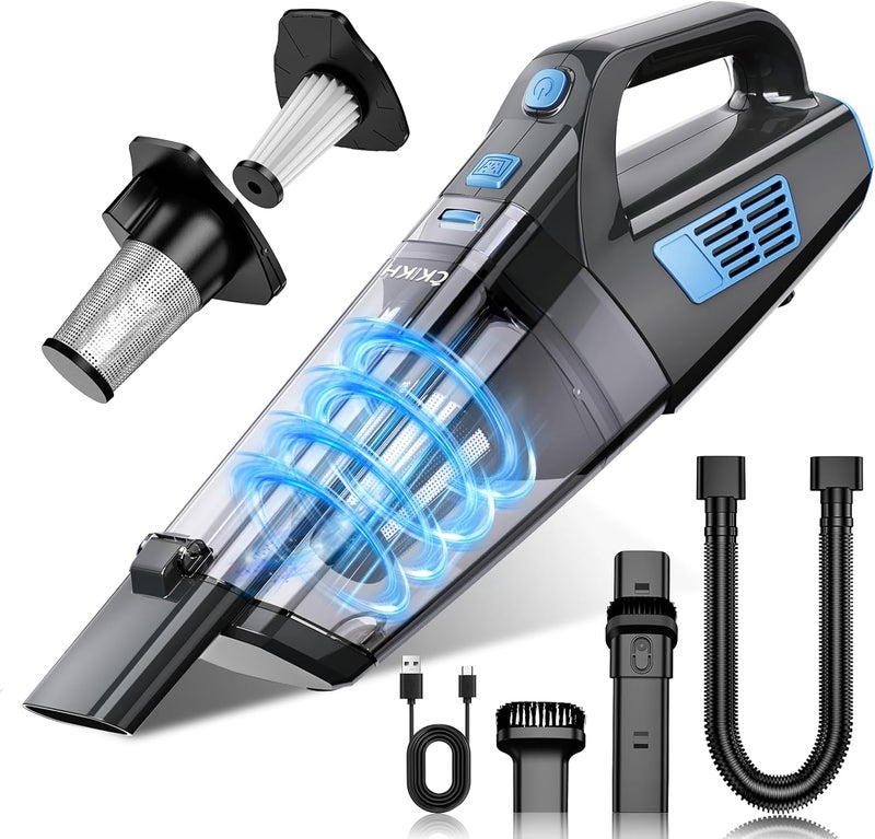CKIKU Handheld Vacuum Cordless, 15000PA Strong Suction Hand Held Car Vacuum Cleaner Portable with Multi-Nozzles & Washable Filter, Lightweight Dust Busters Rechargeable for Home, Car, Office, Pets - Image 1